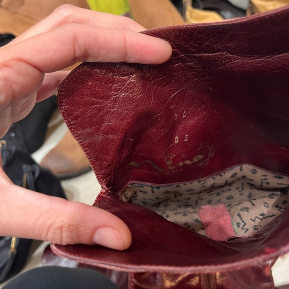 Nina Vintage Women's Burgundy Leather Knee-High Boots Preloved - Picture 9 of 12